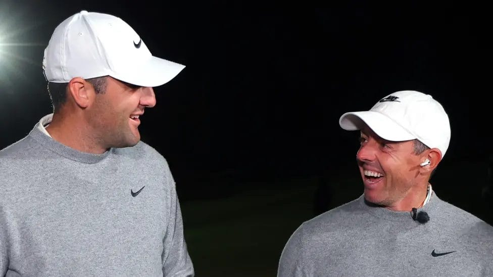 Scottie Scheffler (left) is top of the world rankings and Rory McIlroy is third