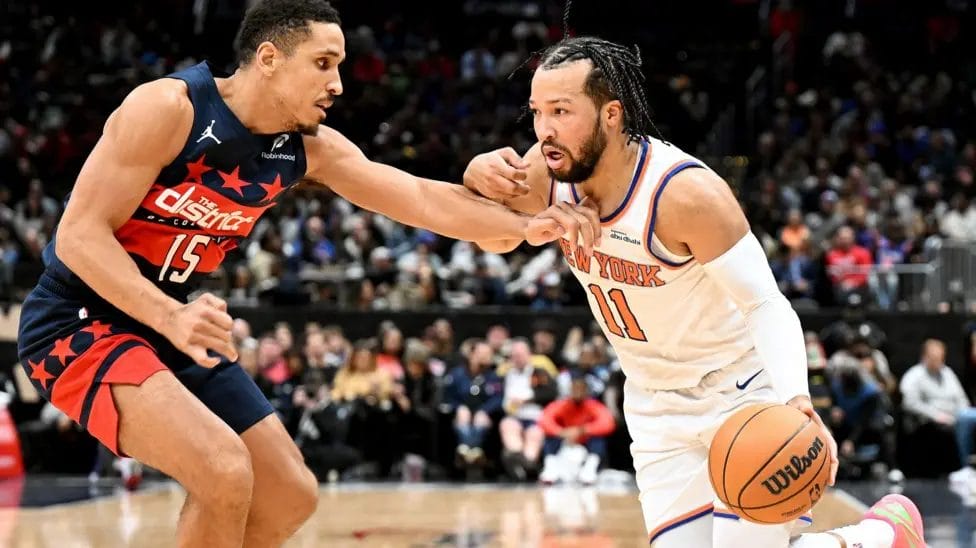 Jalen Brunson scored 42 of his 55 points against the Washington Wizards after half-time