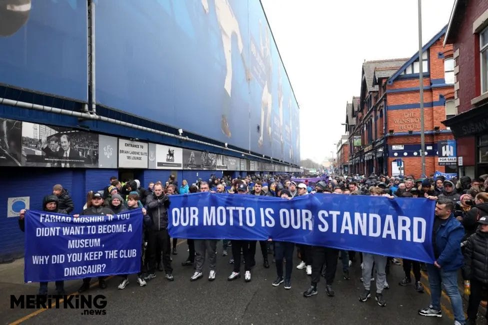 Everton fans protested against Farhad Moshiri's ownership of the club

