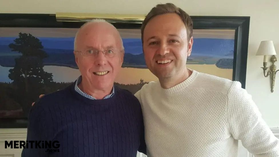 Agent Dean Eldredge with the late Sven-Goran Eriksson, one of his former clients

