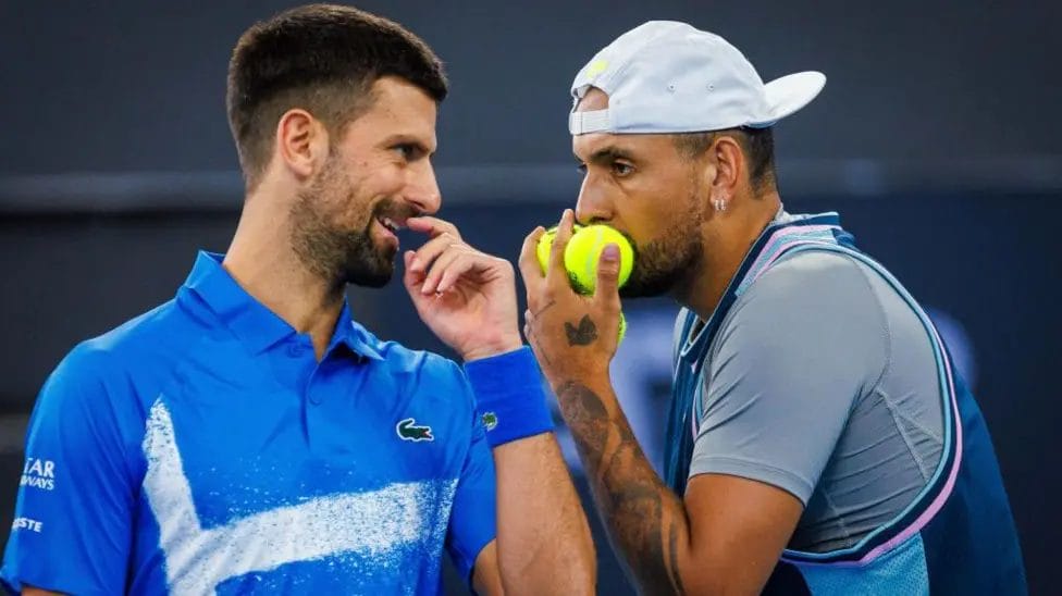 Novak Djokovic and Nick Kyrgios teamed up for the men's doubles at the Brisbane International