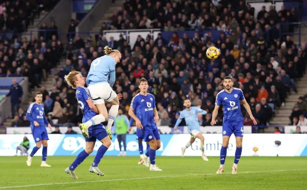 Manchester City's Erling Haaland ended a recent mini drought with a goal against Leicester on 29 December

